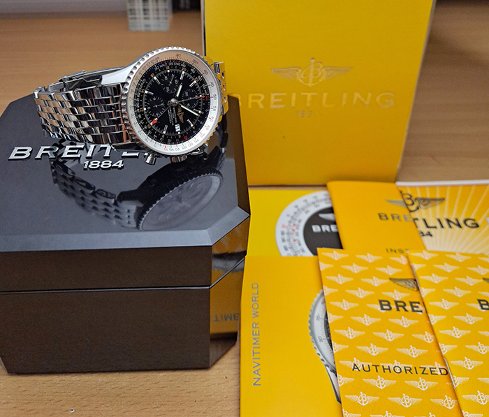 XL Breitling 1884 Chronometre Navitimer World Wristwatch Ref. A24322